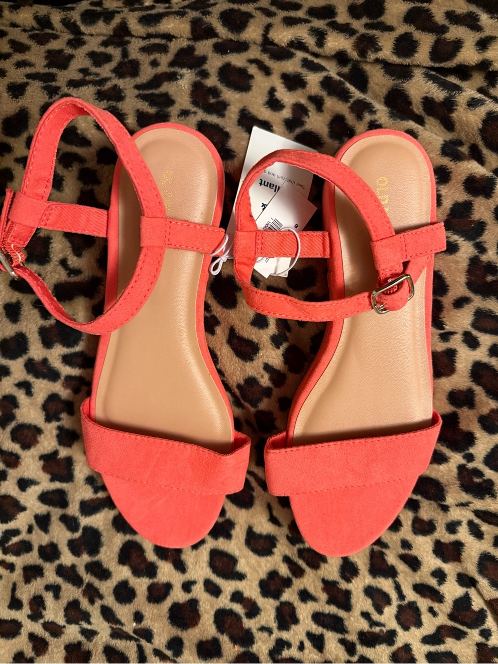 NWT Old Navy size 8 orange suede platform sandals